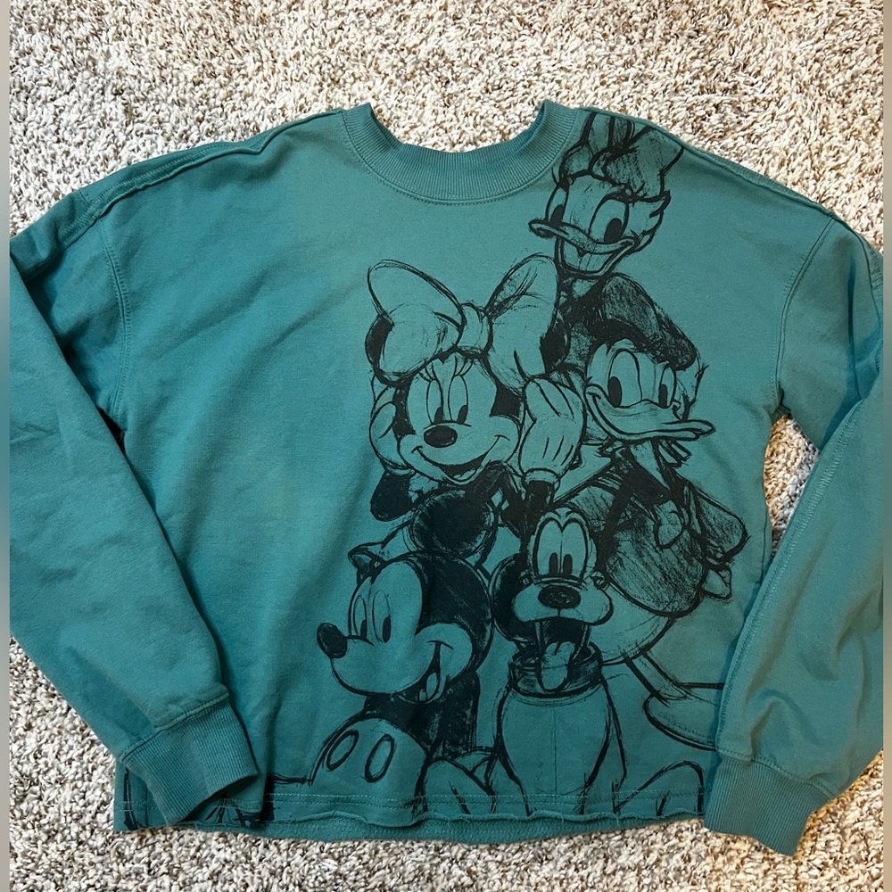 Green Disney Character Sweatshirt Sz XS